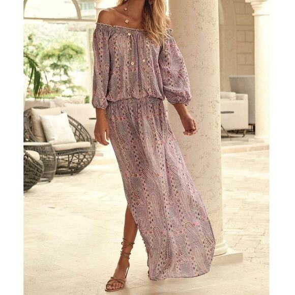 Melissa Odabash Swim Coverup Dress OS Purple Paisley Resort Beach Bathing Suit - Picture 1 of 13